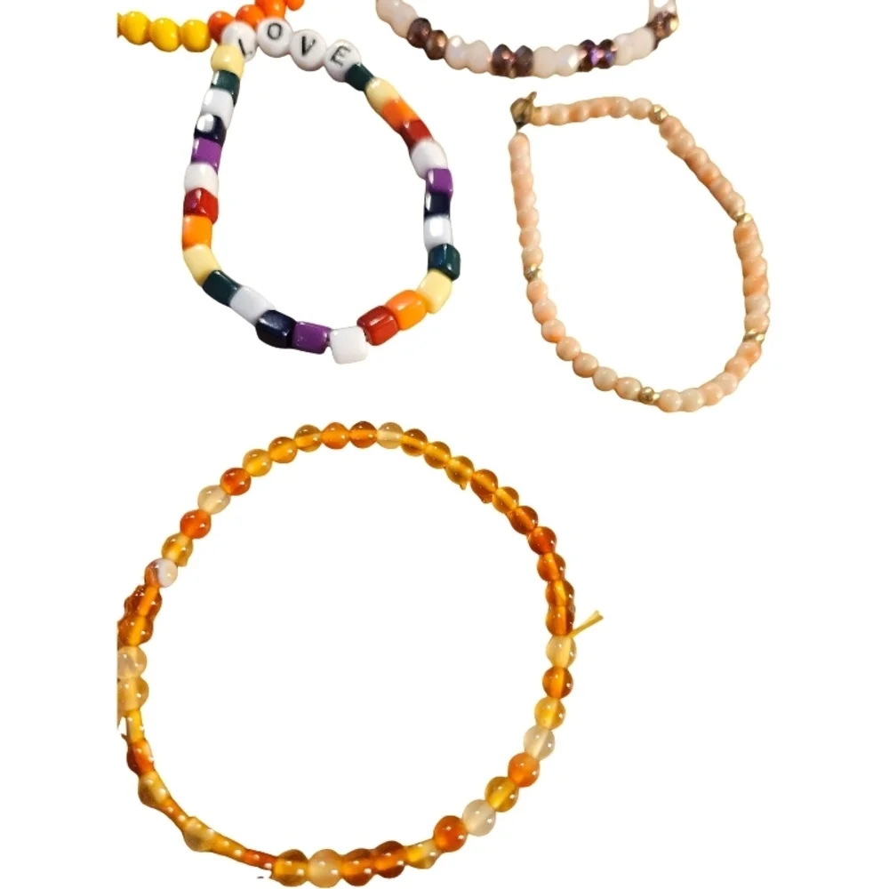 Lot 8 Pieces Bracelets Beaded Assorted